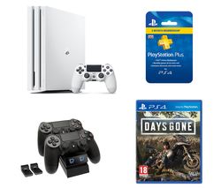 SONY PlayStation 4 Pro, Days Gone, Twin Docking Station & PlayStation Plus Bundle - 1 TB, White