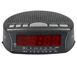 Daybreak J2006BK Portable FM/AM Clock Radio - Black