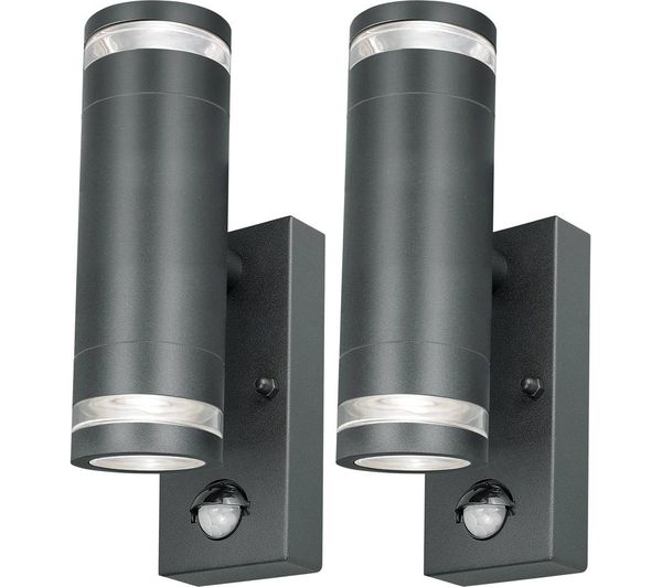 4LITE Marinus Range 4L2/2308 Smart LED Outdoor Wall Light - Anthracite, Twin Pack