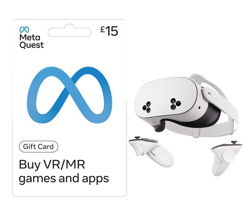 Quest 3S Mixed Reality Headset & £15 Meta Quest Gift Card Bundle - 256 GB