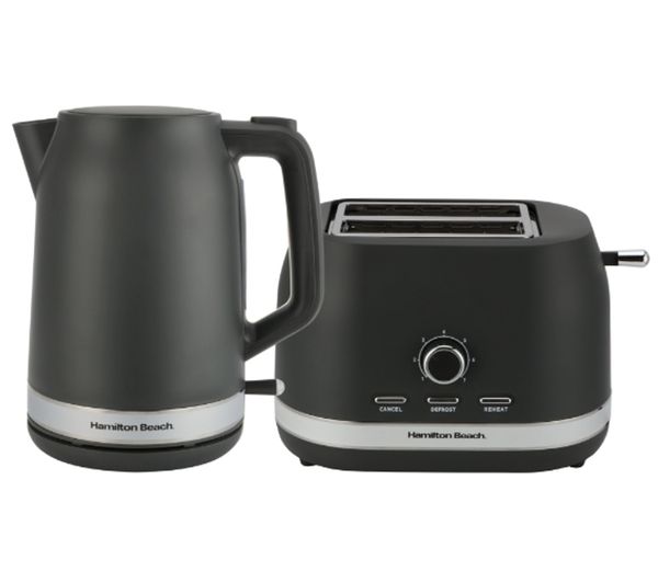 HAMILTON BEACH Ella HBELLAMCH Jug Kettle & 2-Slice Toaster Bundle - Charcoal