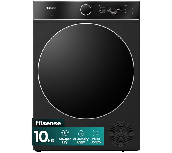An image of HISENSE 7i Series DH7I108BBAB1 WiFi-enabled 10 kg Heat Pump Tumble Dryer - Black