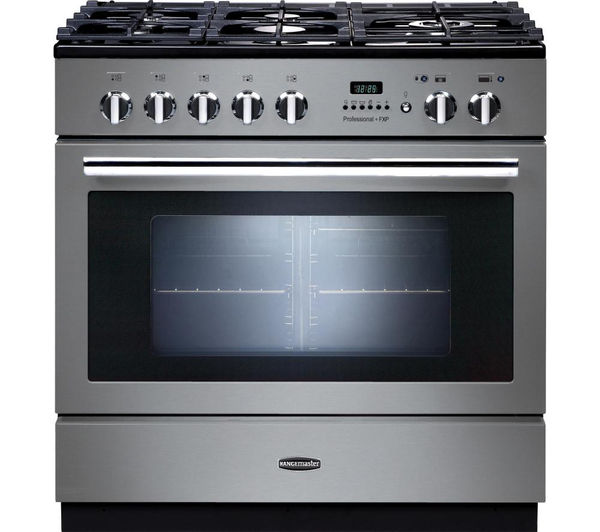 Rangemaster Professional+ FXP 90 Dual Fuel Range Cooker - Stainless Steel & Chrome, Stainless Steel
