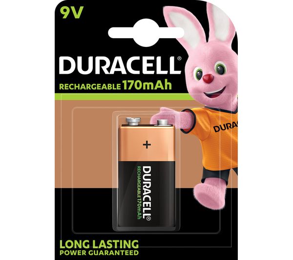 Image of DURACELL HR9V/DC1604 9V Rechargeable NiMH Battery