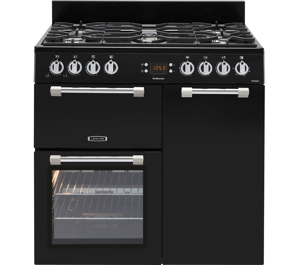 LEISURE Cookmaster CK90G232K Gas Range Cooker - Black & Chrome, Black