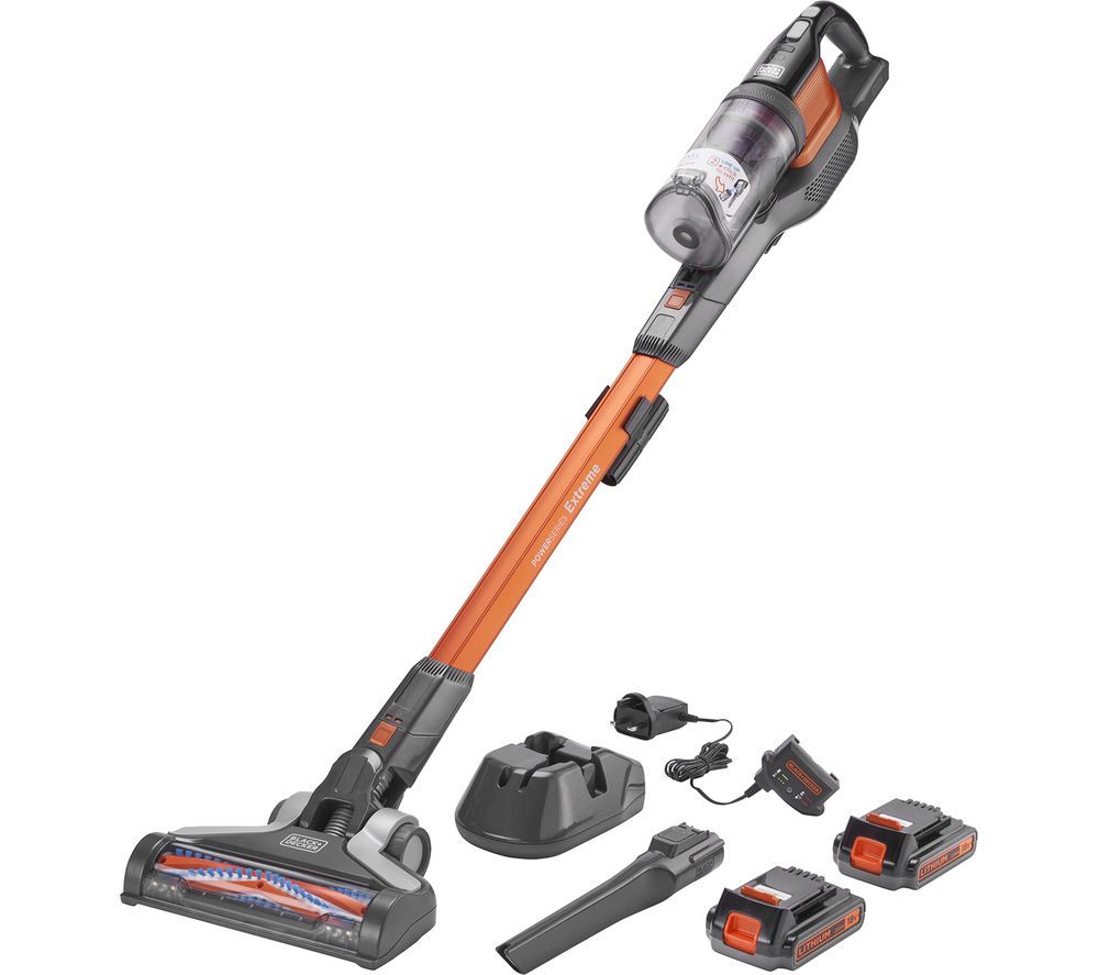 BLACK  DECKER PowerSeries Extreme Twin Battery BHFEV182C2-GB Cordless Vacuum Cleaner - Orange, Black