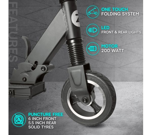 ZINC Flex Electric Folding Scooter - Black - ZC07856 - Currys Business