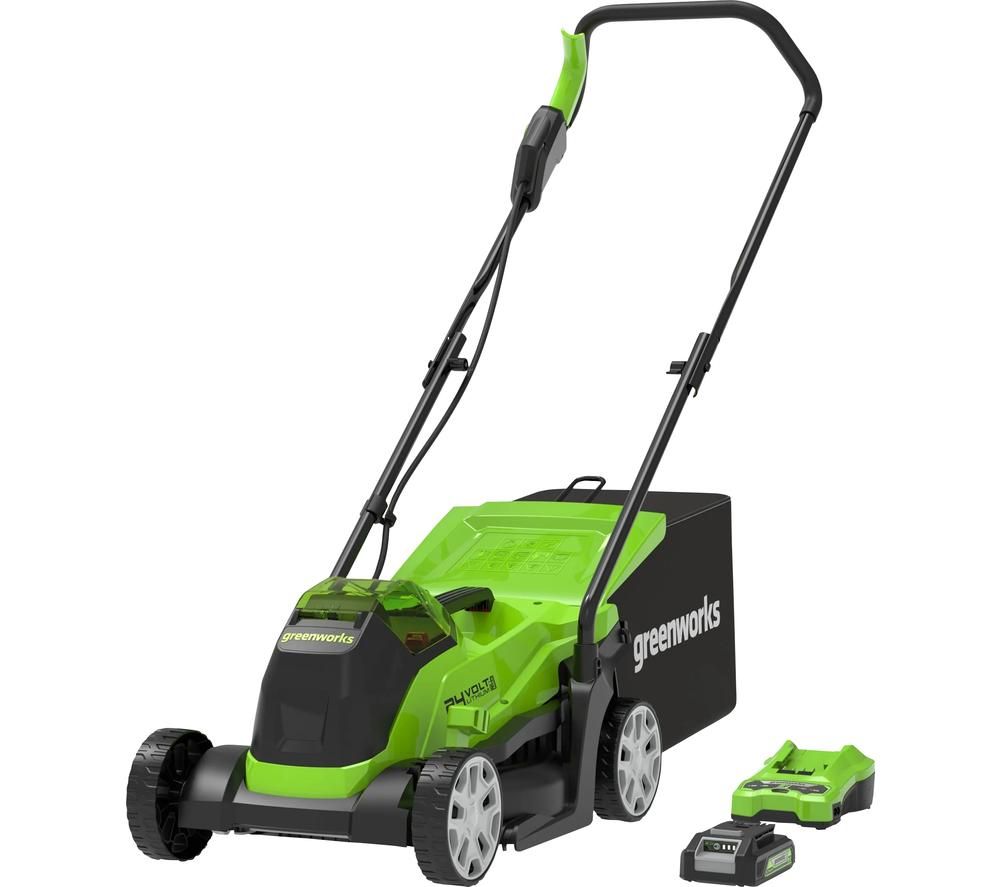 GWGD24LM33K2 Cordless Rotary Lawn Mower with 1 Battery - Black & Green