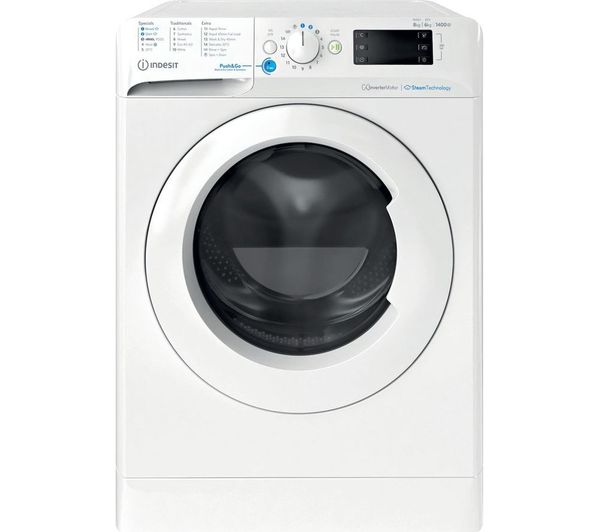Indesit Innex Steam Pushgo Bde 86436 Wv Uk 8 Kg Washer Dryer White