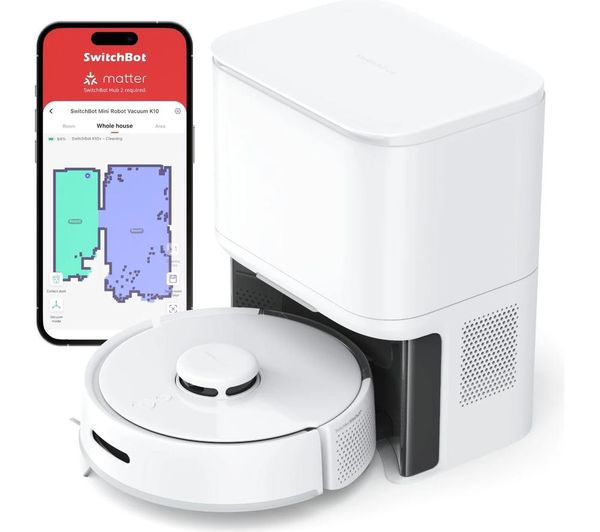 Switchbot K10 Robot Vacuum Cleaner With Built In Clean Station White