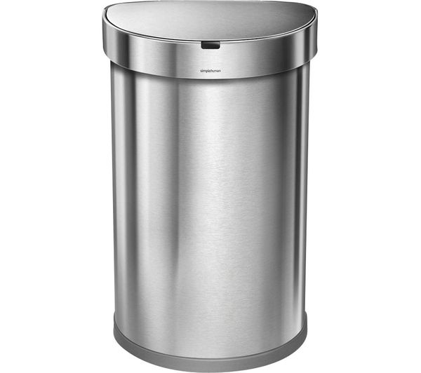 Simplehuman St2009 45 Litre Semi Round Bin Brushed Steel