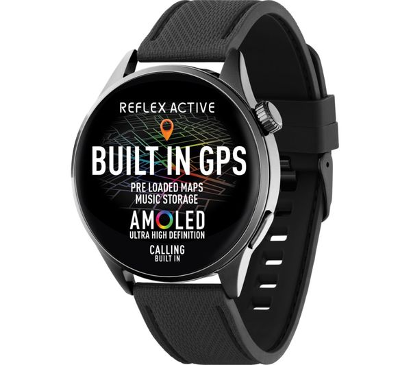 An image of  REFLEX ACTIVE Series 45 Smart Watch - Black, Silicone Strap