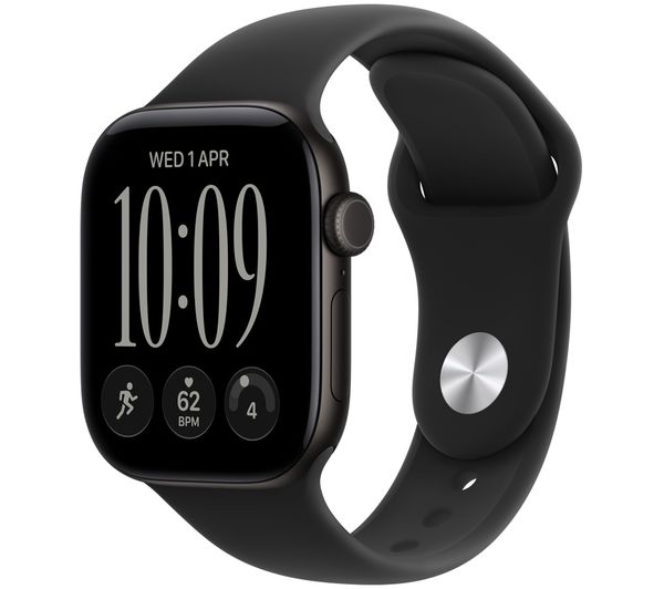 An image of APPLE Watch Series 12 - 42 mm Black Aluminium Case with Black Sport Band, M/L