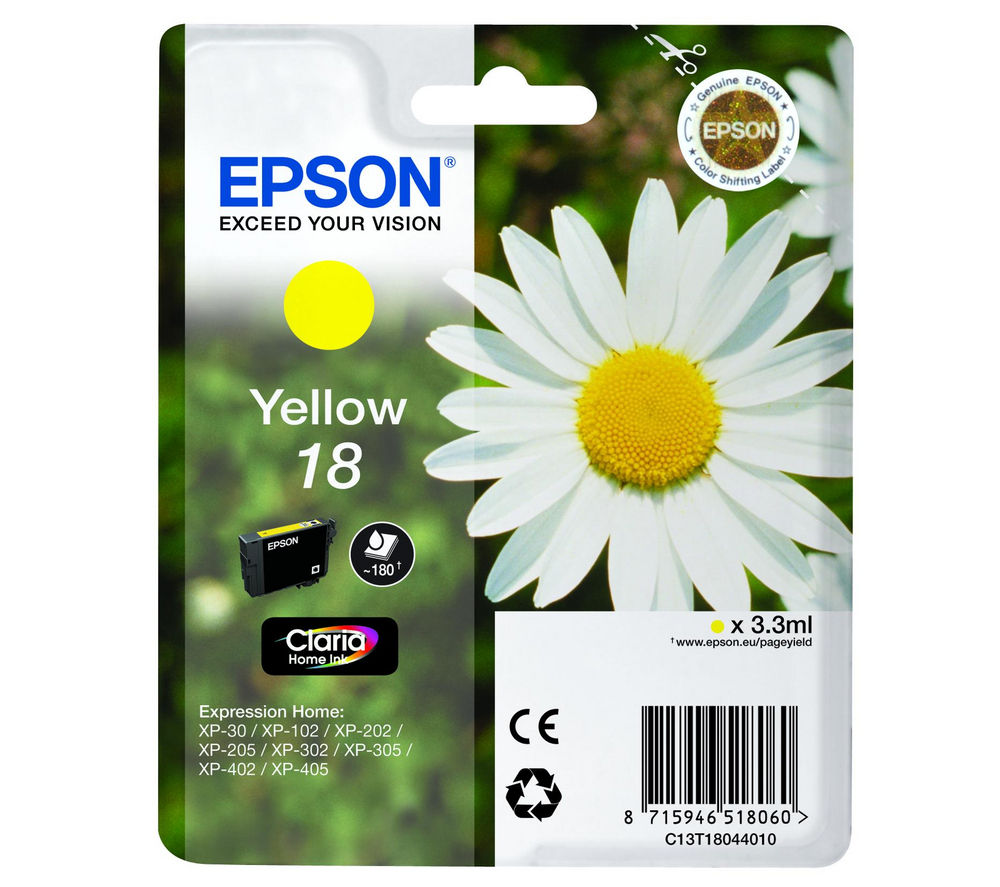 EPSON Daisy T1804 Yellow Ink Cartridge, Yellow